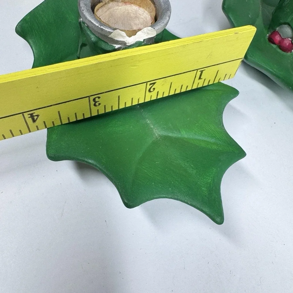 Vintage Ceramic Light Up Christmas Wreath Matte Green w/ Gold‎ Bow & Red Lights